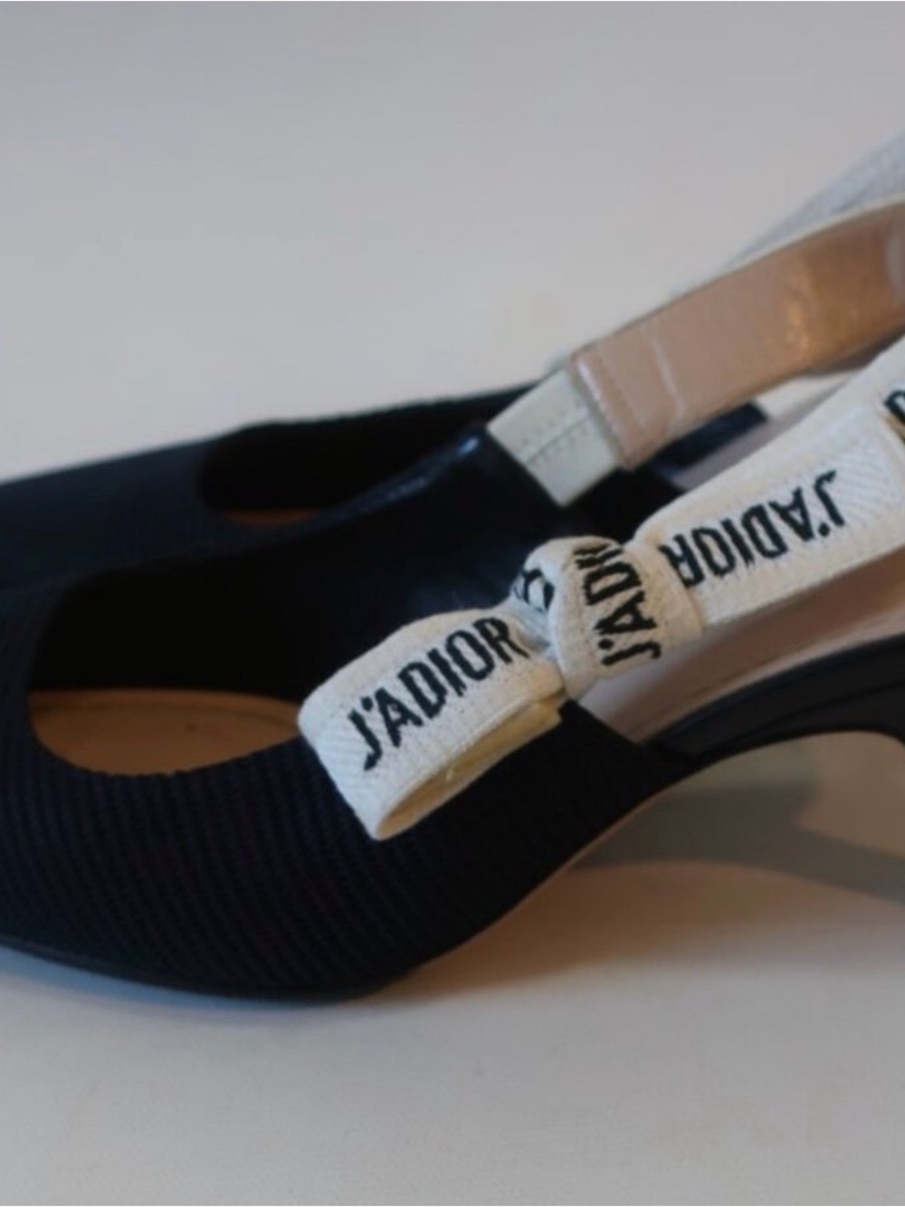 Authentic Dior Black J’Adior Technical Fabric Slingback Heels 38.5 - Picture 5 of 12